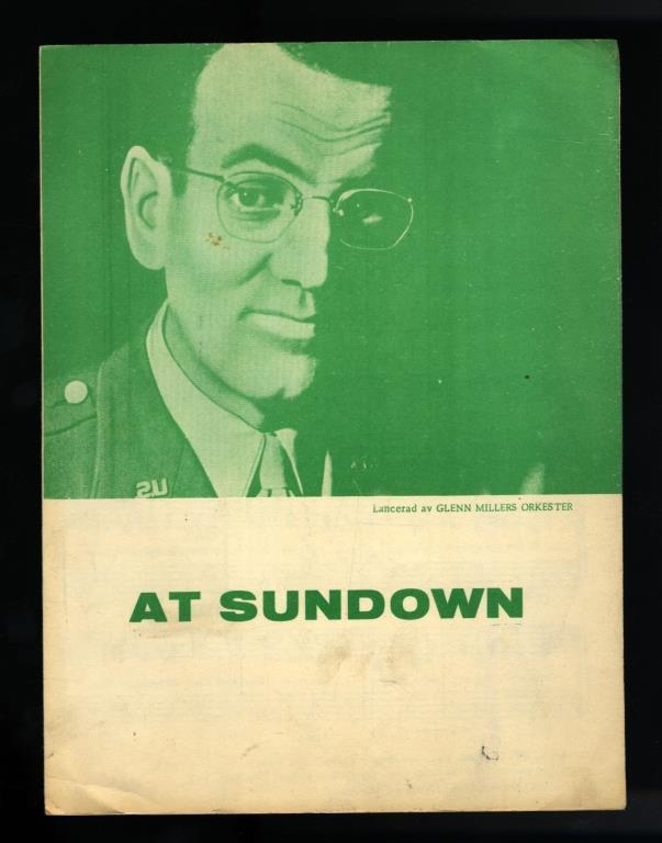 Rare original Swedish sheet music 1960s Glenn Miller - At Sundown Donaldson