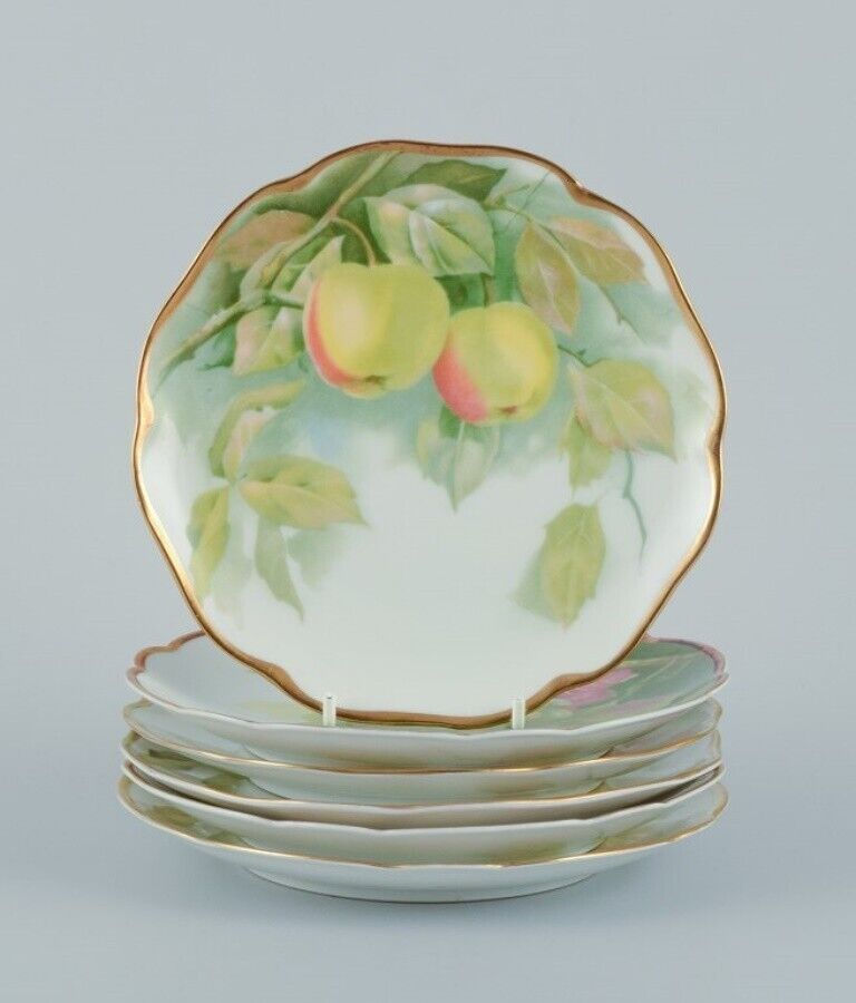 Rosenthal Germany A set of six porcelain plates with various fruit motifs