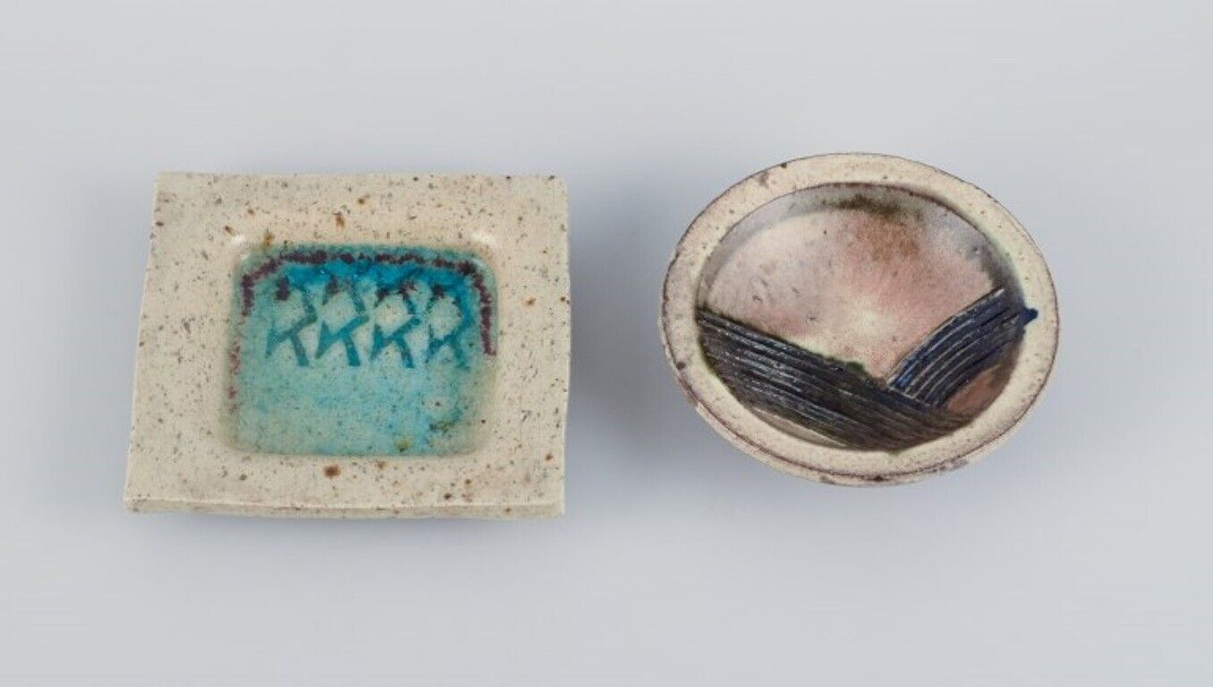 Conny Walther and unknown Danish ceramicist two unique ceramic bowls