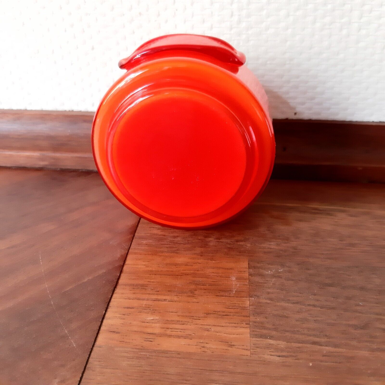 Orange-Red cased glass spice jar PALET or PALETTE serie MICHAEL BANG HOLMEGAARD