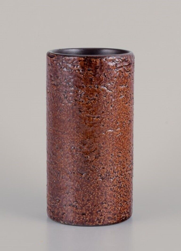 Ingrid Atterberg for Upsala Ekeby Ceramic vase with glaze in brown tones