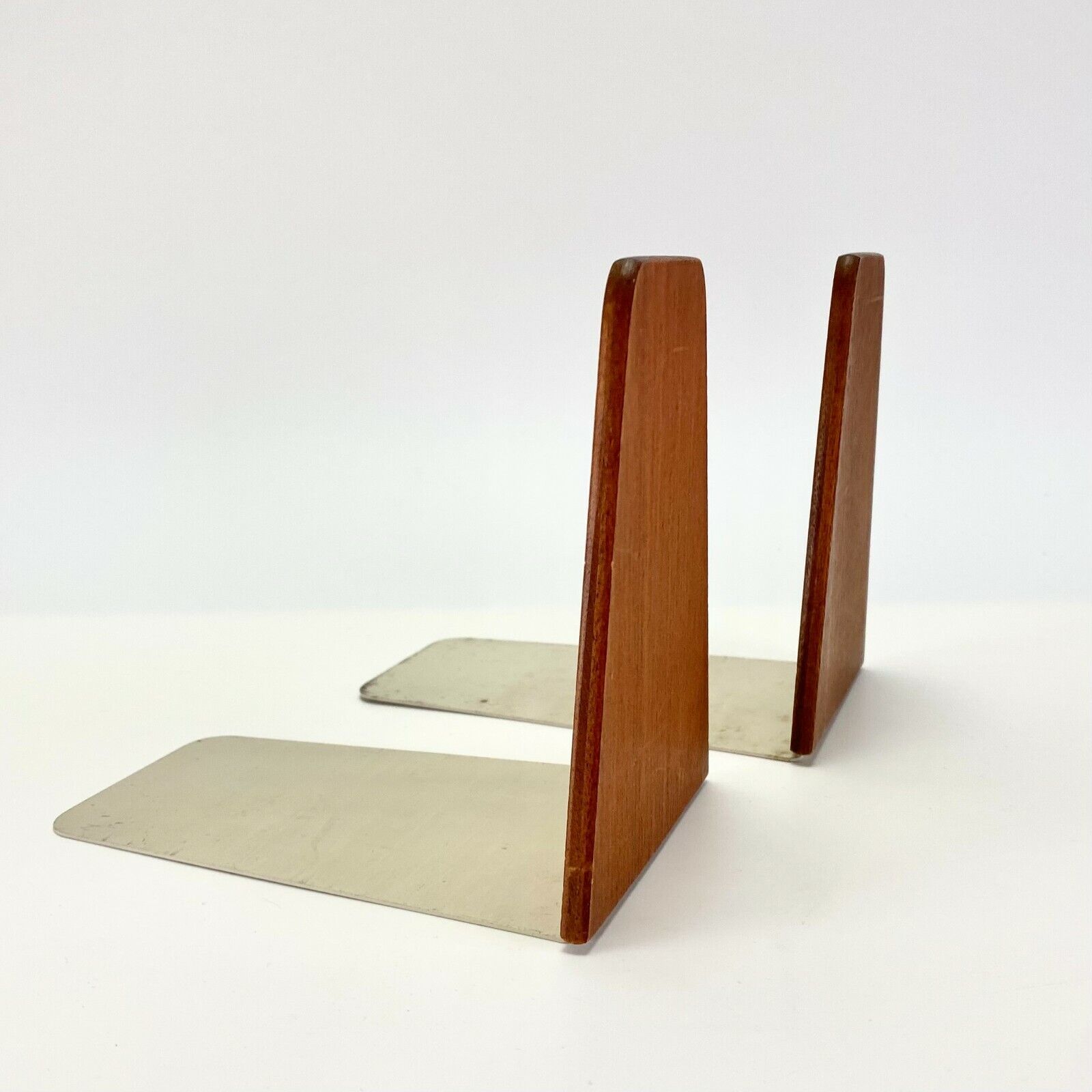 Vtg Danish MCM Kai Kristiansen 1960 Teak Wood Bookends Geometric Interior Decor