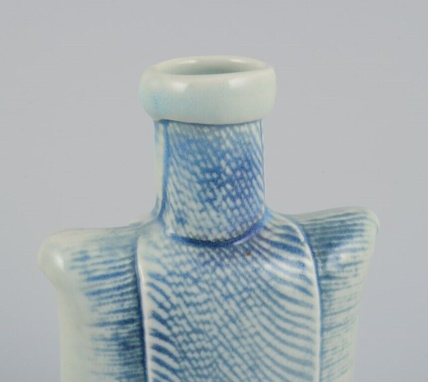 Suzanne Öhlén for Rörstrand Sweden Porcelain vase with glaze in blue tones