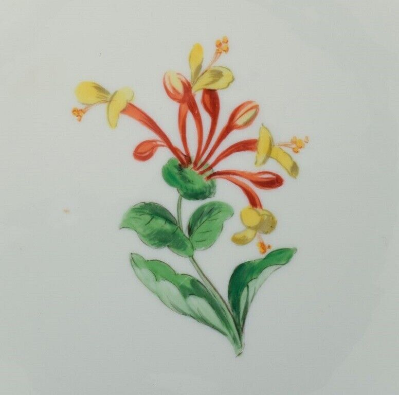 Meissen square bowl hand painted with flowers Late 19th century