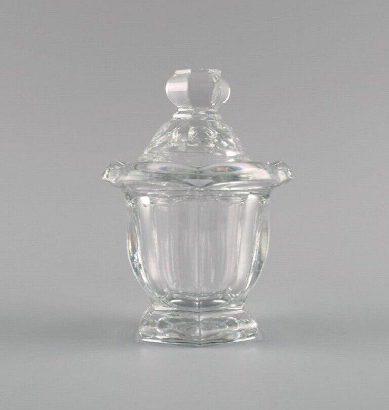 Baccarat France Art Deco Missouri lidded jar in clear art glass 1930s / 40s