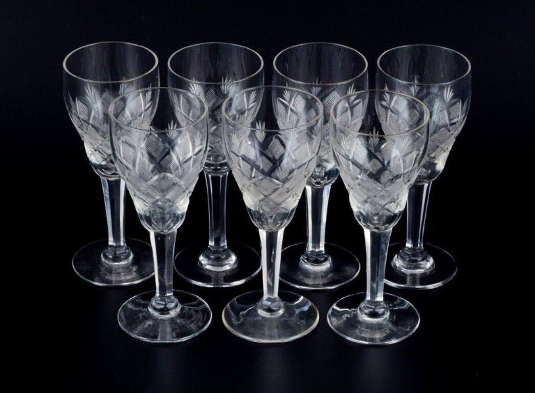 Wien Antik Lyngby Glas Denmark Set of seven clear port wine glasses