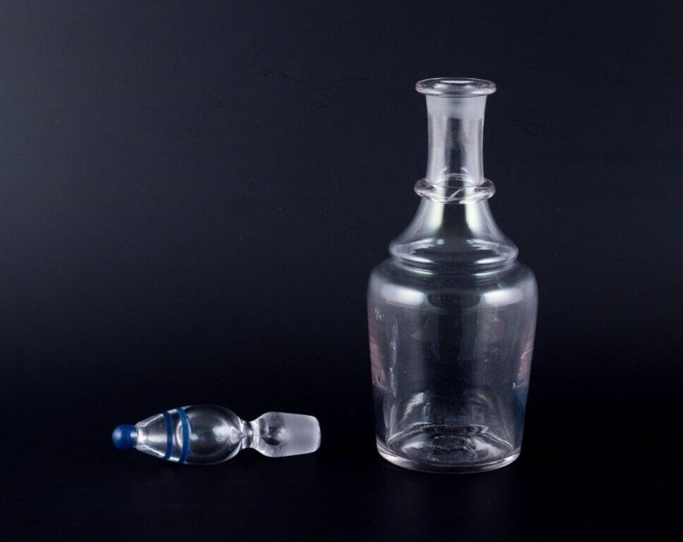 Danish glassworks small wine carafe in clear hand-blown glass Ca 1900