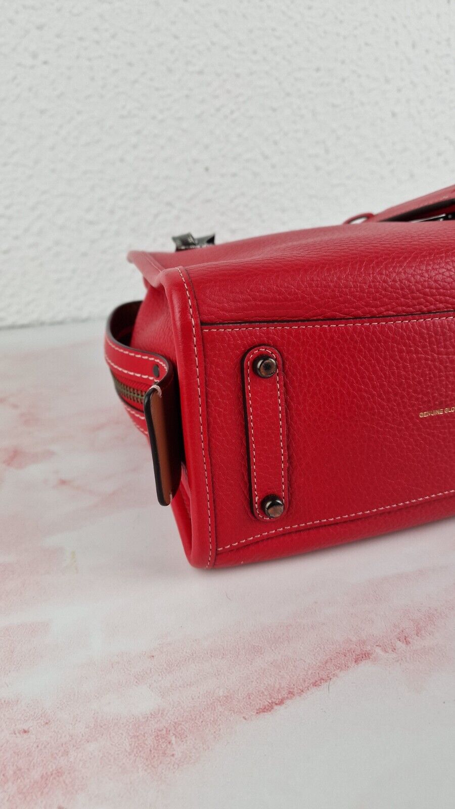 Coach Rogue 25 1941 Red Pebbled Leather Bag 54536 Customized Bow Pin