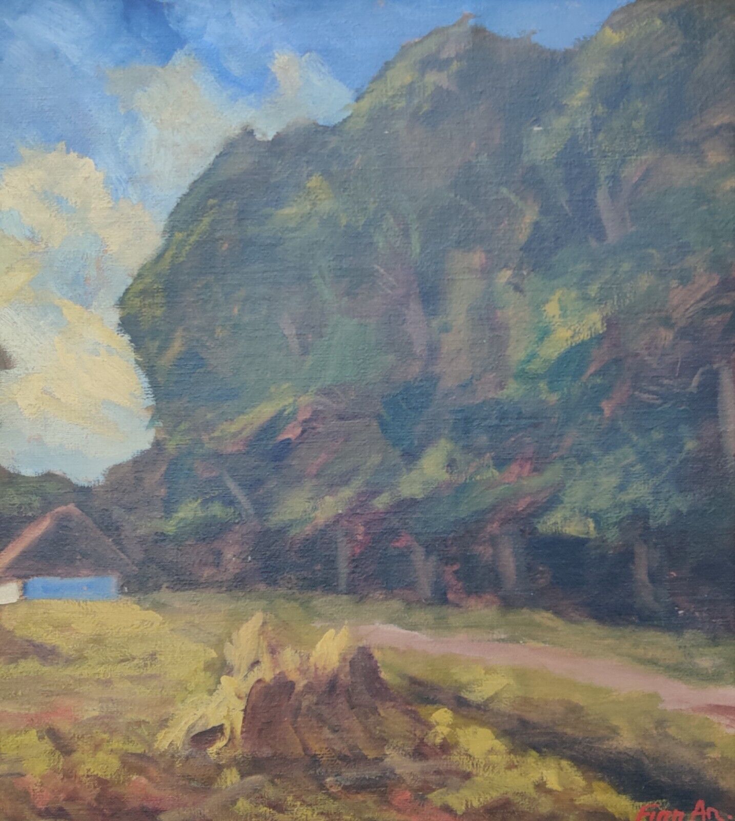 Finn Andersen (1909-1987): OUT IN THE COUNTRY  - Ölgemälde / oil painting