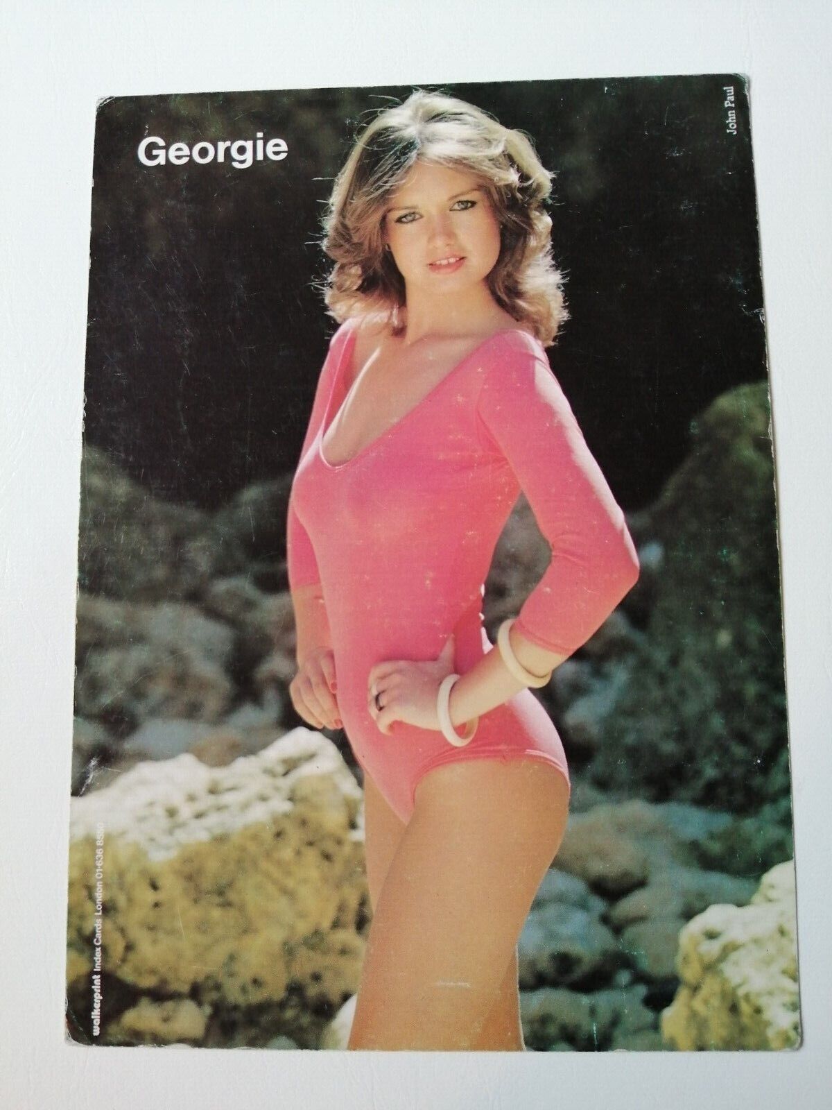 Vintage  English  model comp card from 1970s/1980sGeorgie