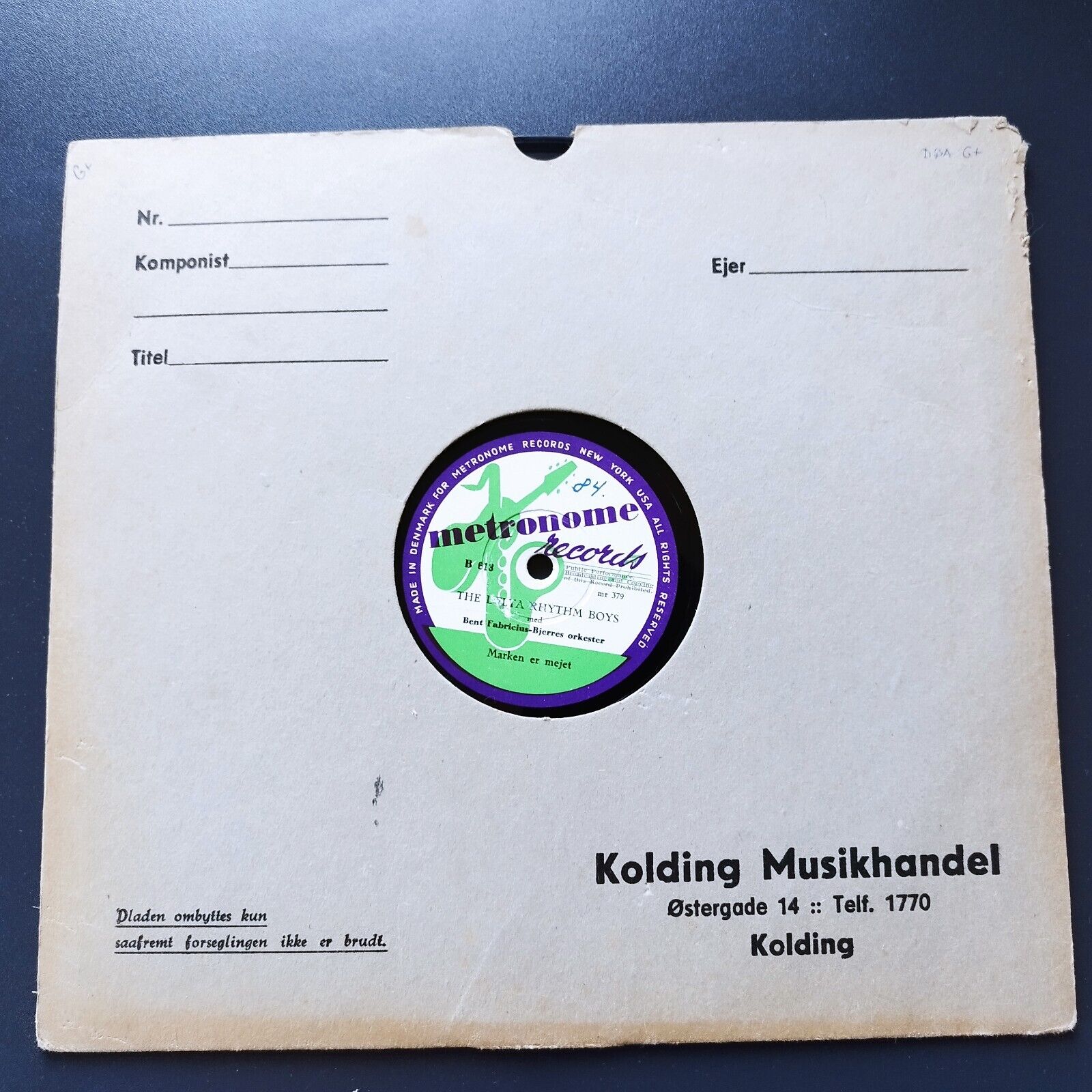 78 RPM  shellacTHE DELTA RHYTHM BOYS singing in Danish