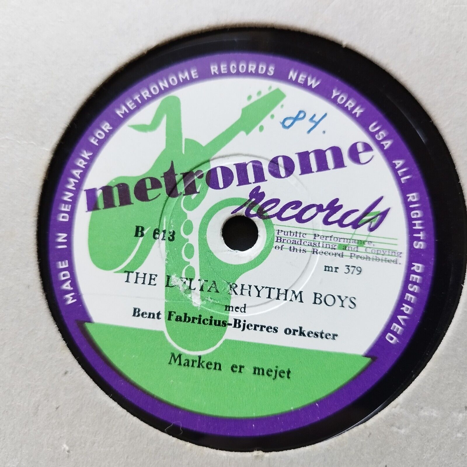 78 RPM  shellacTHE DELTA RHYTHM BOYS singing in Danish