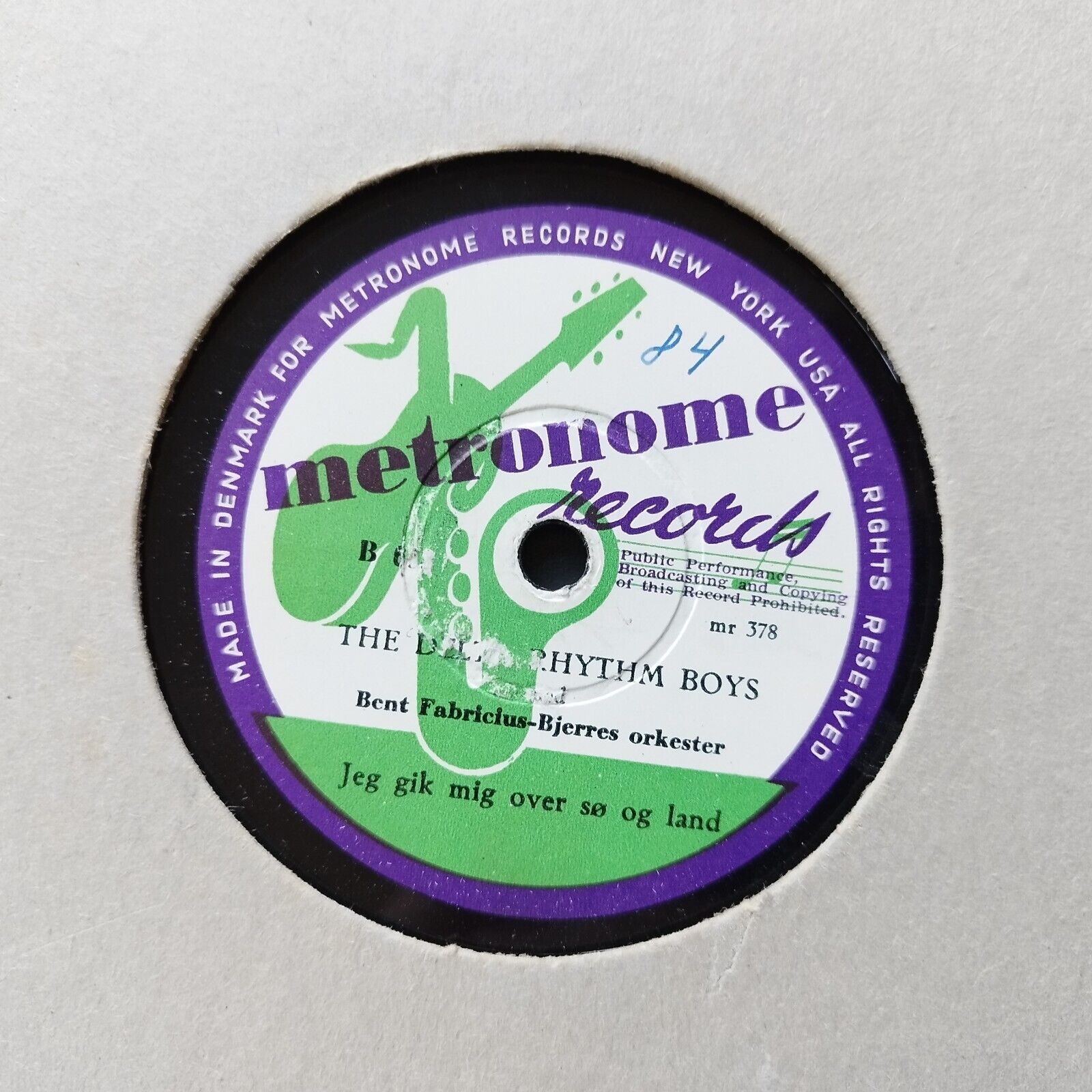 78 RPM  shellacTHE DELTA RHYTHM BOYS singing in Danish