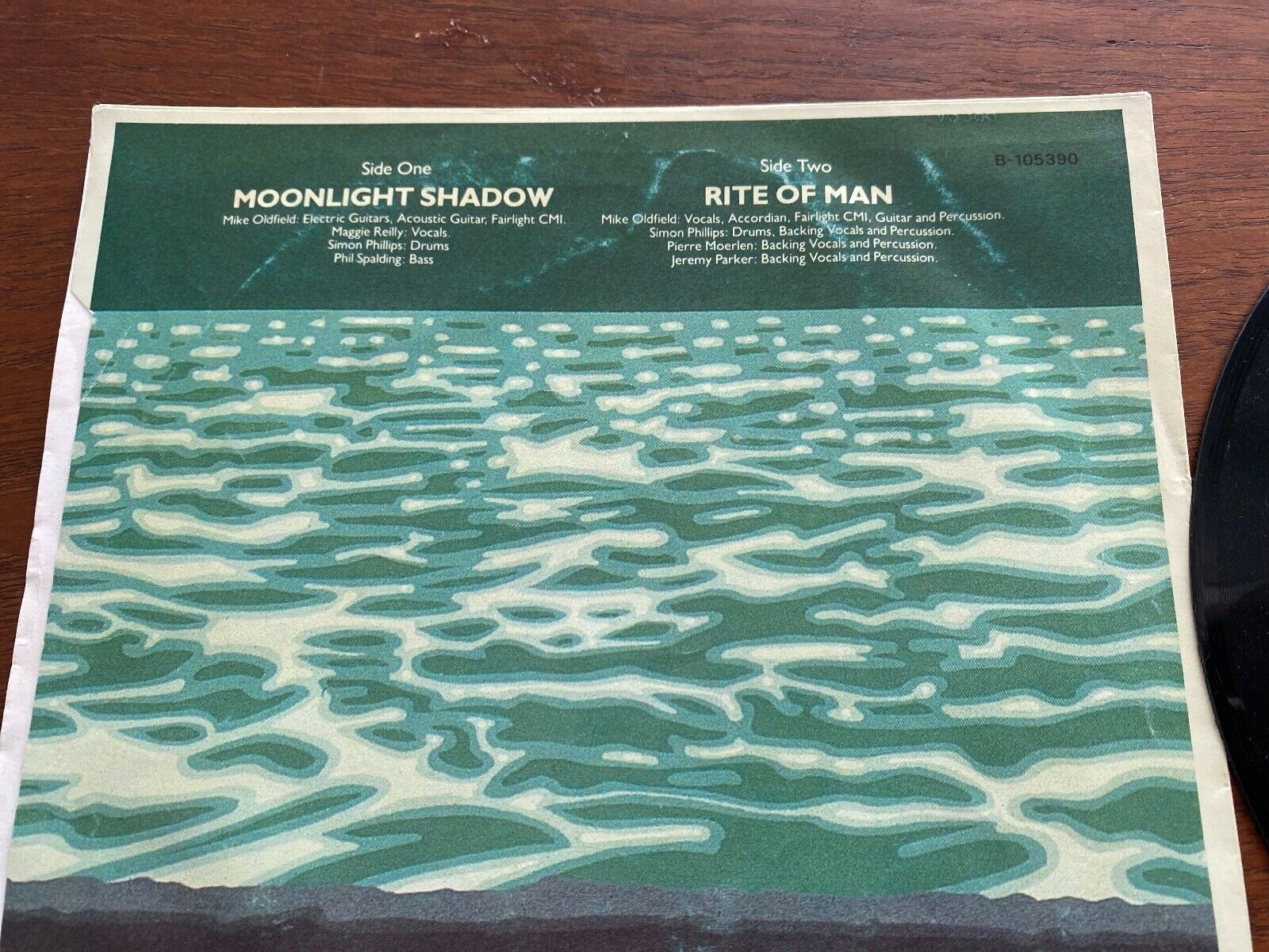 MIKE OLDFIELD  MAGGIE REILLY "MOONLIGHT SHADOW" 1983 SGAE PRESS 7 SINGLE VIRGIN