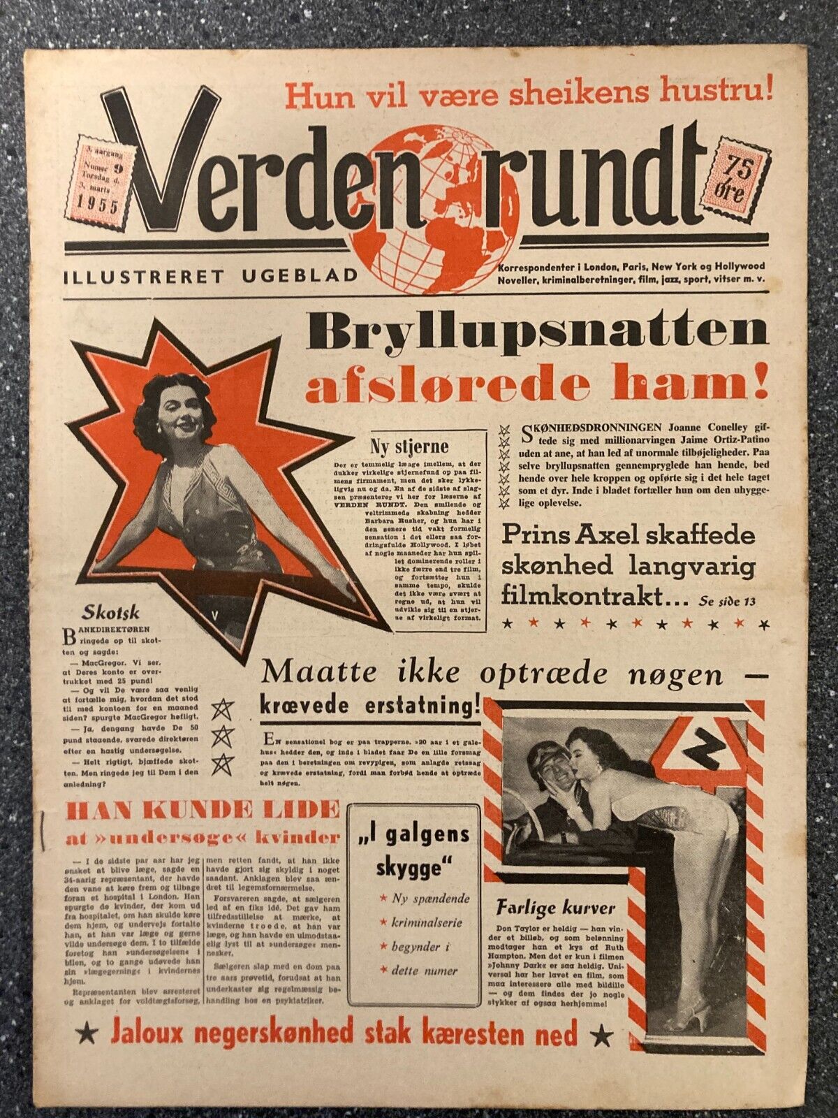 Barbara Rusher Ruth Hampton Don Taylor Danish Magazine 1955 "Verden Rundt"