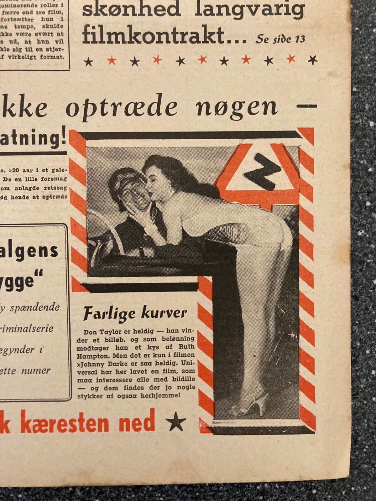 Barbara Rusher Ruth Hampton Don Taylor Danish Magazine 1955 "Verden Rundt"