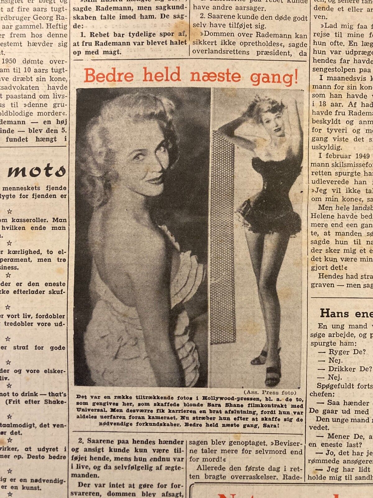 Barbara Rusher Ruth Hampton Don Taylor Danish Magazine 1955 "Verden Rundt"