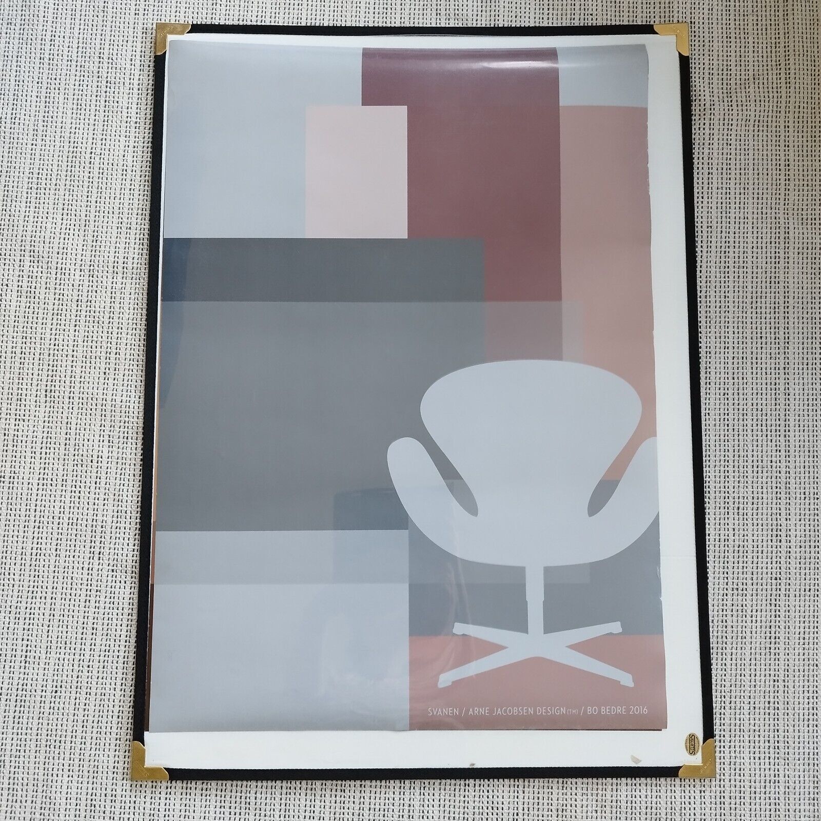 Danish Original Poster showing Arne Jacobsen's famous chair The Swan