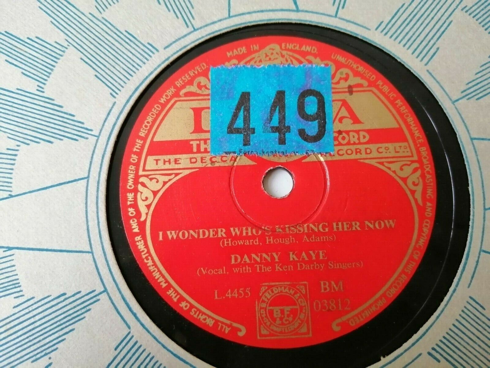 78 RPM DANNY KAYEBloop Beep/I Wonder Who's Kissing Her Now Decca