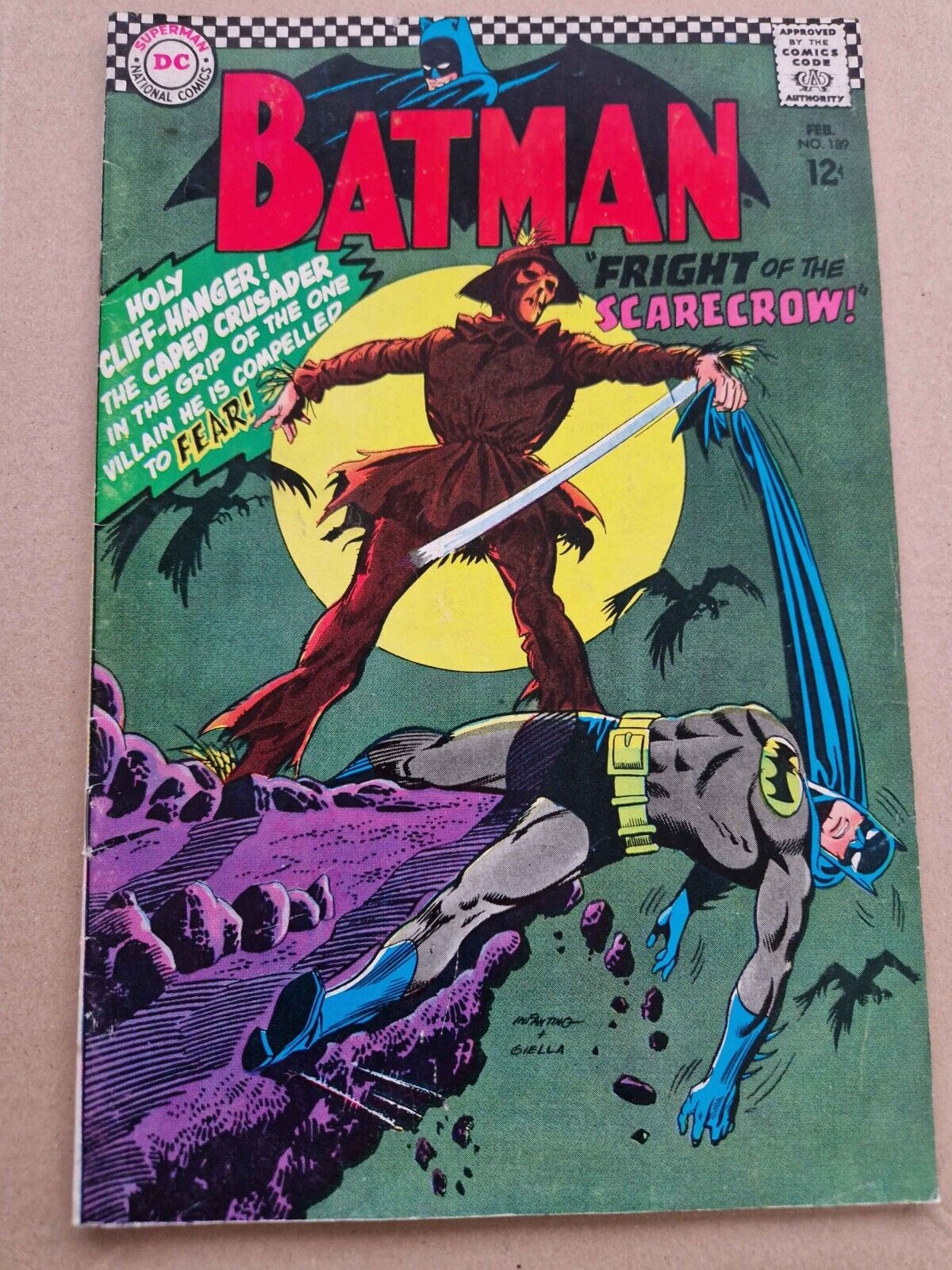 🦇 Batman #189 First Appearance Of Scarecrow 🔑 1967 🦇 FN-/FN Page Complete