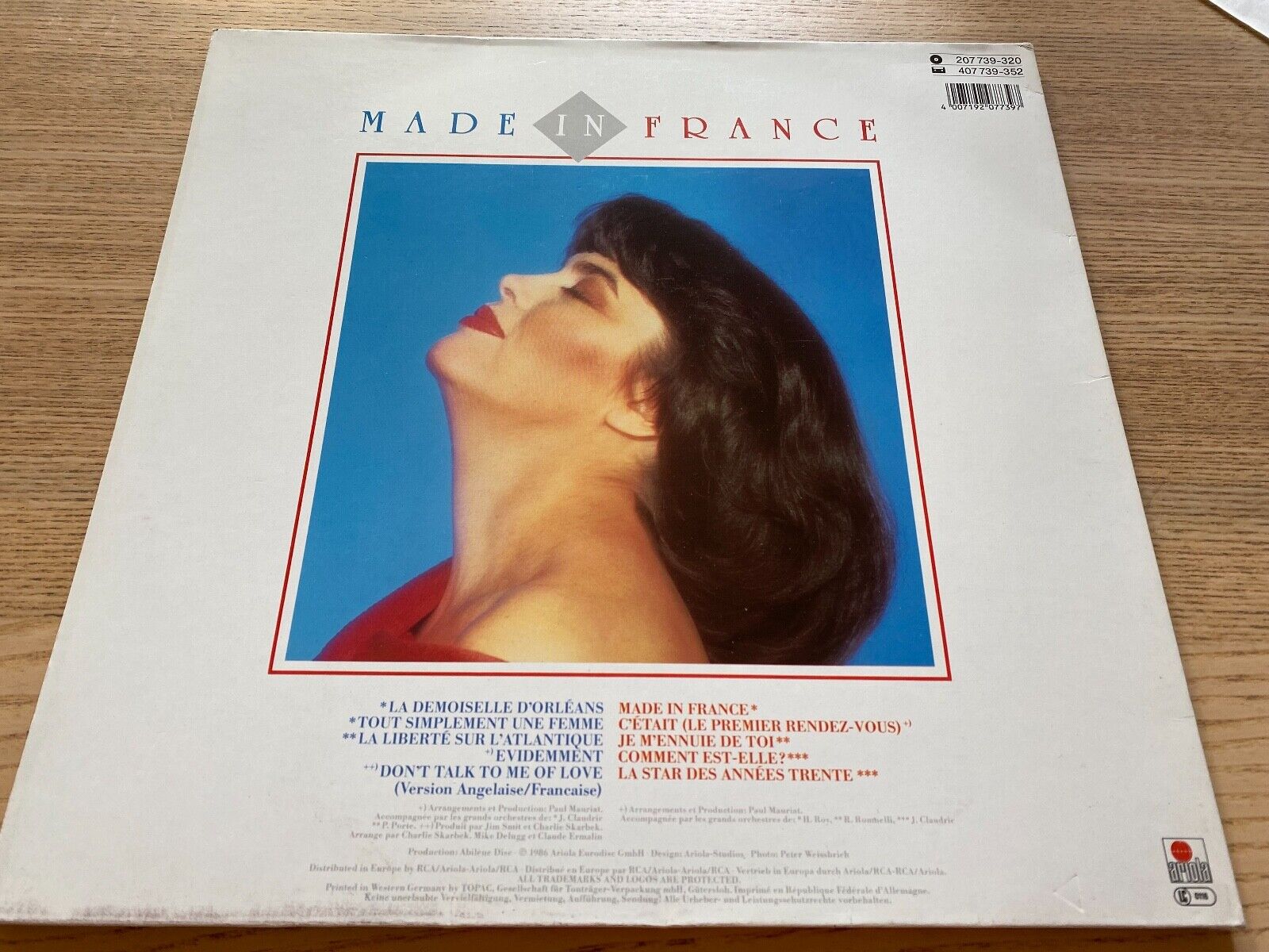 MIREILLE MATHIEU " MADE IN FRANCE" 1986 GERMAN PRESS 10 SONGS GATEFOLDED COVER**