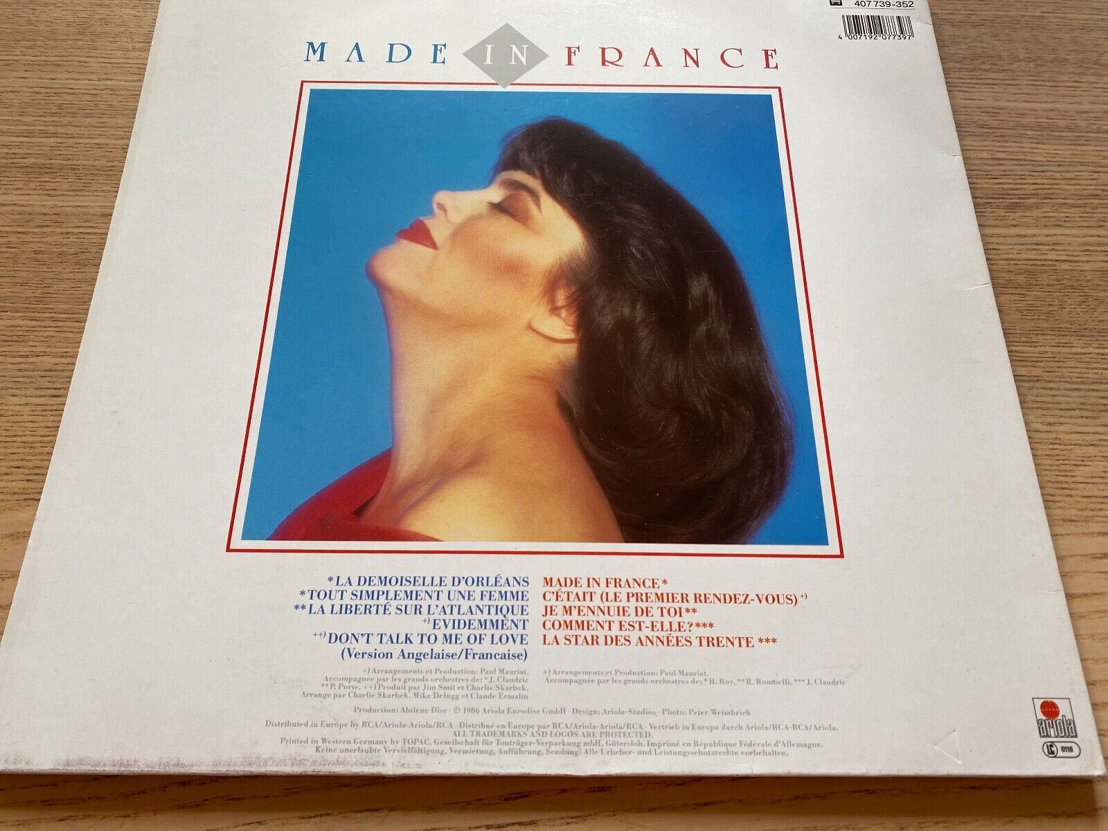 MIREILLE MATHIEU " MADE IN FRANCE" 1986 GERMAN PRESS 10 SONGS GATEFOLDED COVER**