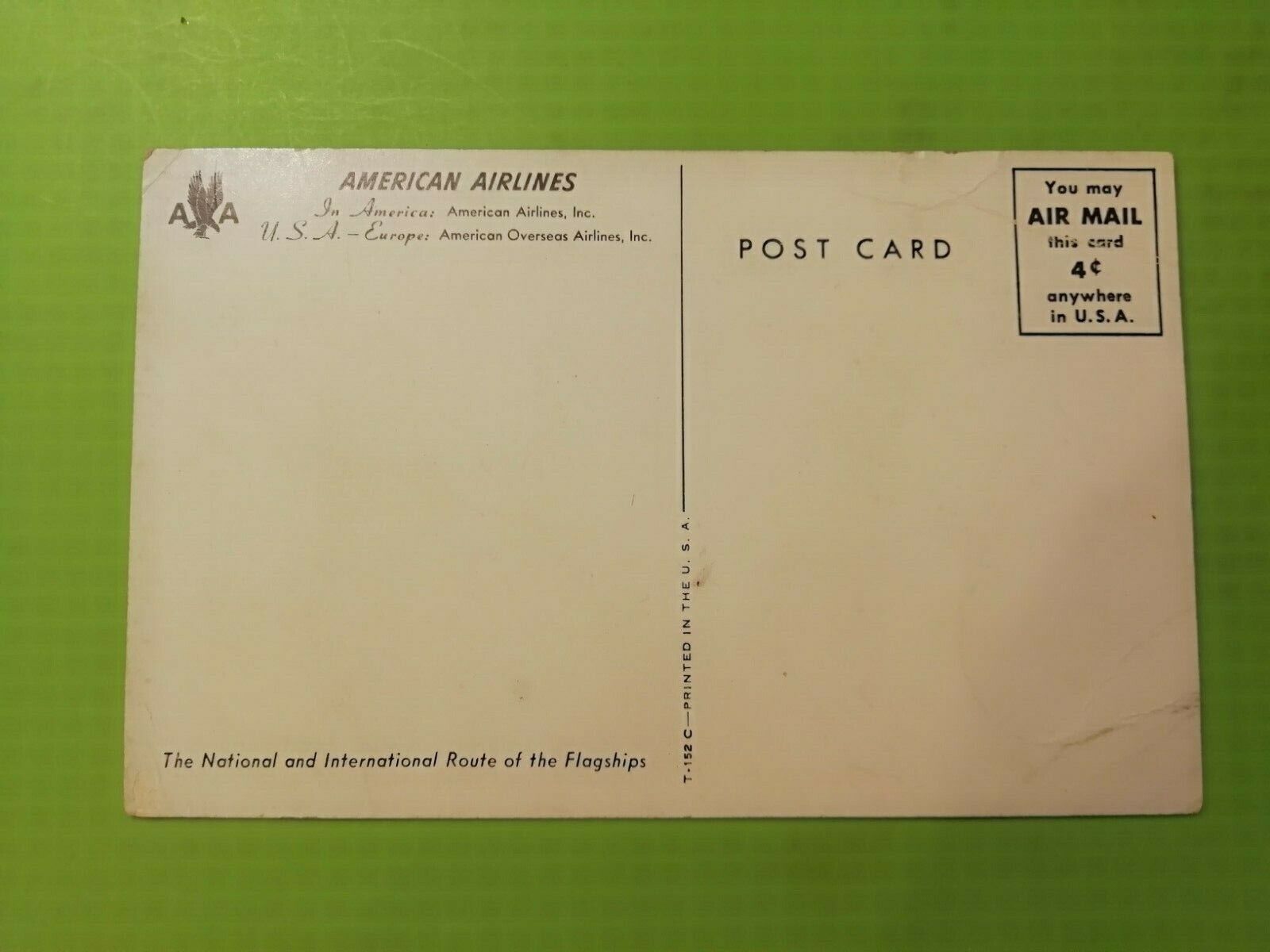 Aviation postcardUnited StatesAmerican Airlines Unposted