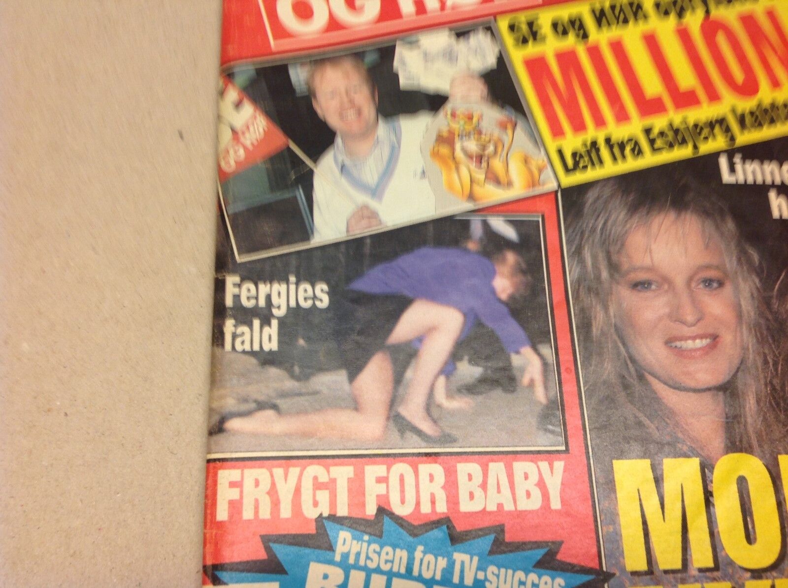 Fergie Sarah Ferguson Trips Pregnant Vintage Danish Magazine 1990 "Se og Hoer"