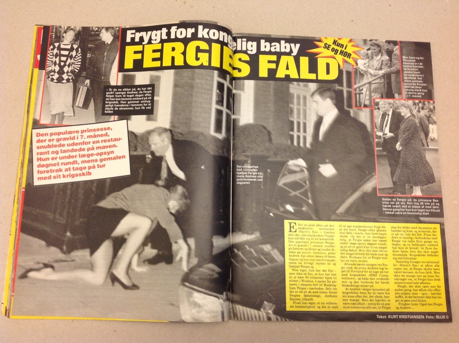 Fergie Sarah Ferguson Trips Pregnant Vintage Danish Magazine 1990 "Se og Hoer"