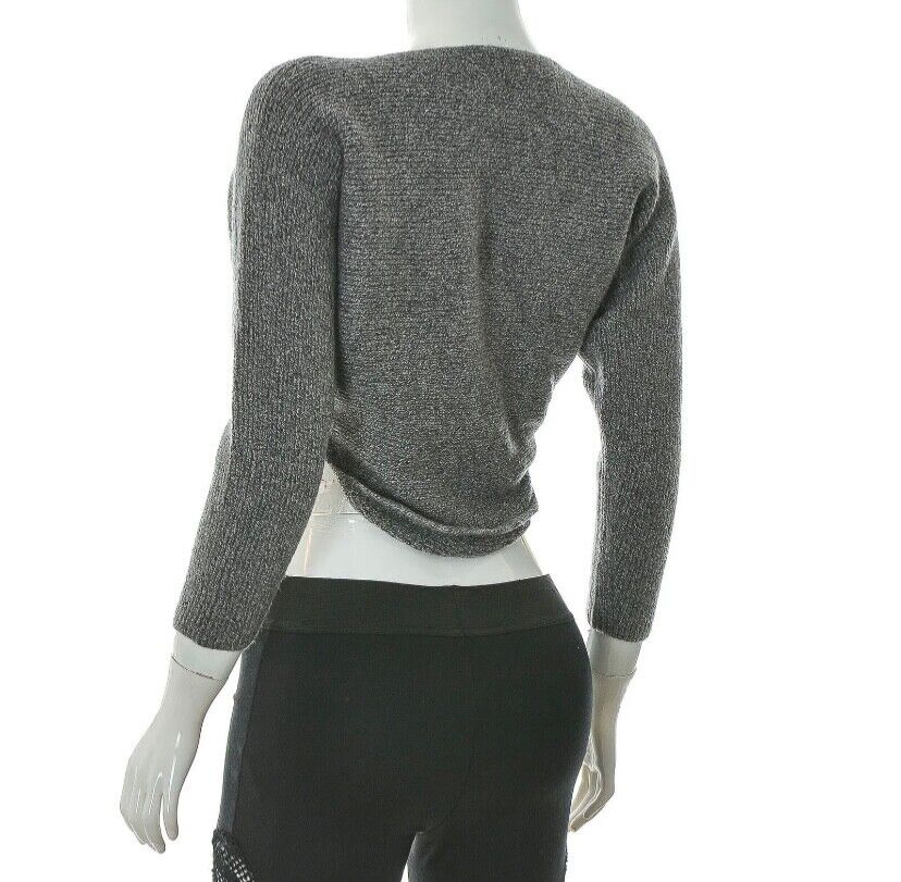 Wilfred Italian Yarn Womens Crop Top Sweater Jumper Long Sleeve M Medium Grey