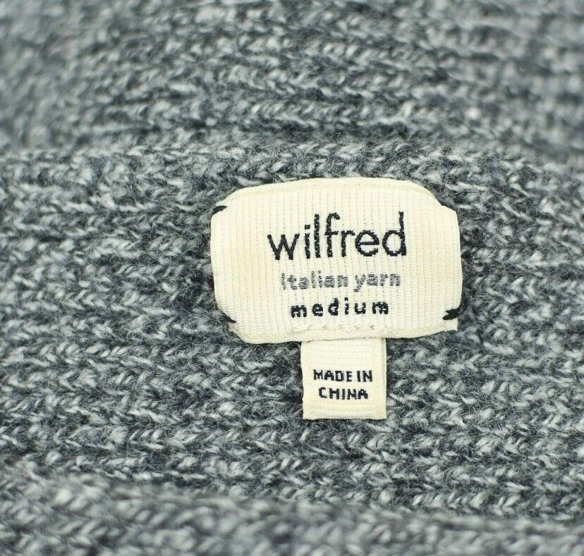 Wilfred Italian Yarn Womens Crop Top Sweater Jumper Long Sleeve M Medium Grey