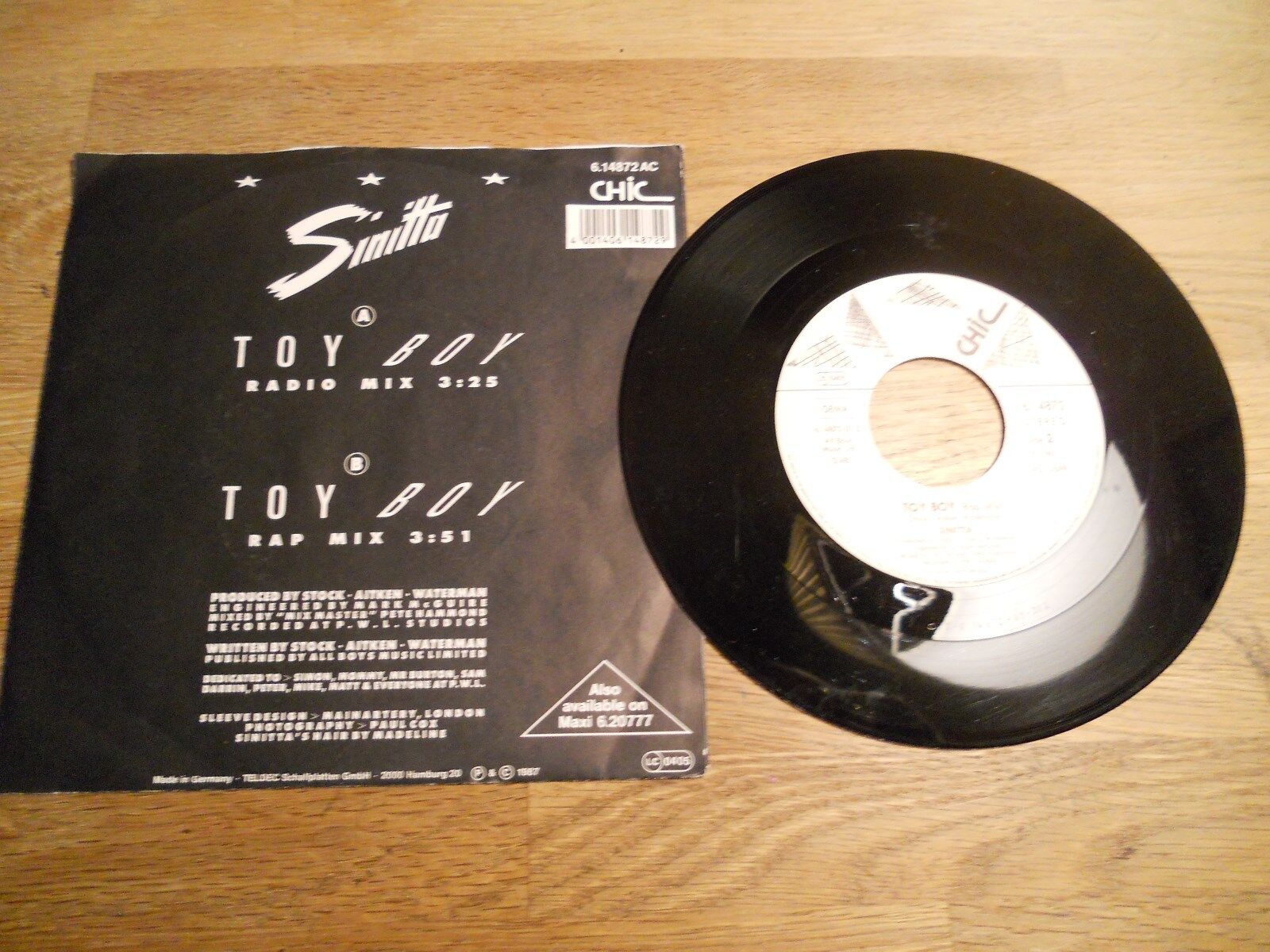 SINITTA TOY BOY RADIO MIX  RAP MIX 1987 CHIC  TELDEC RECORDS EDITION PWL RARE