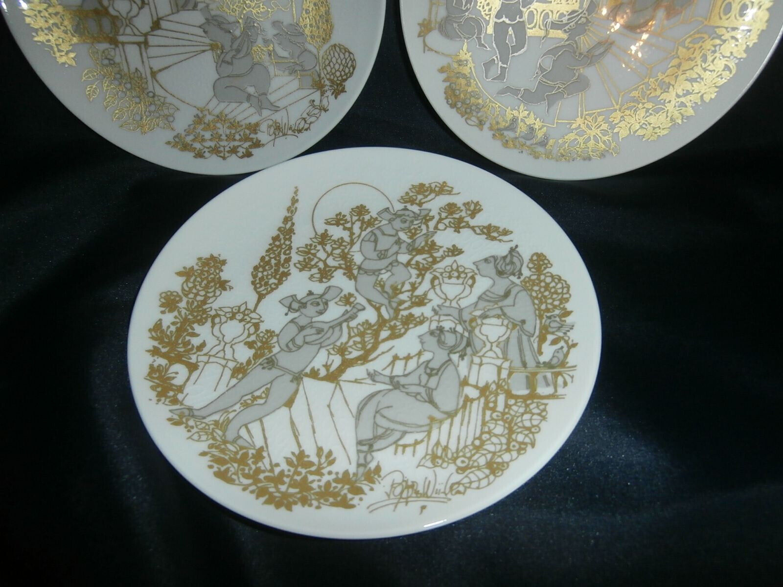 💥 Rosenthal Bjorn Wiinblad Serenade 3 x Romance wall plates MIB