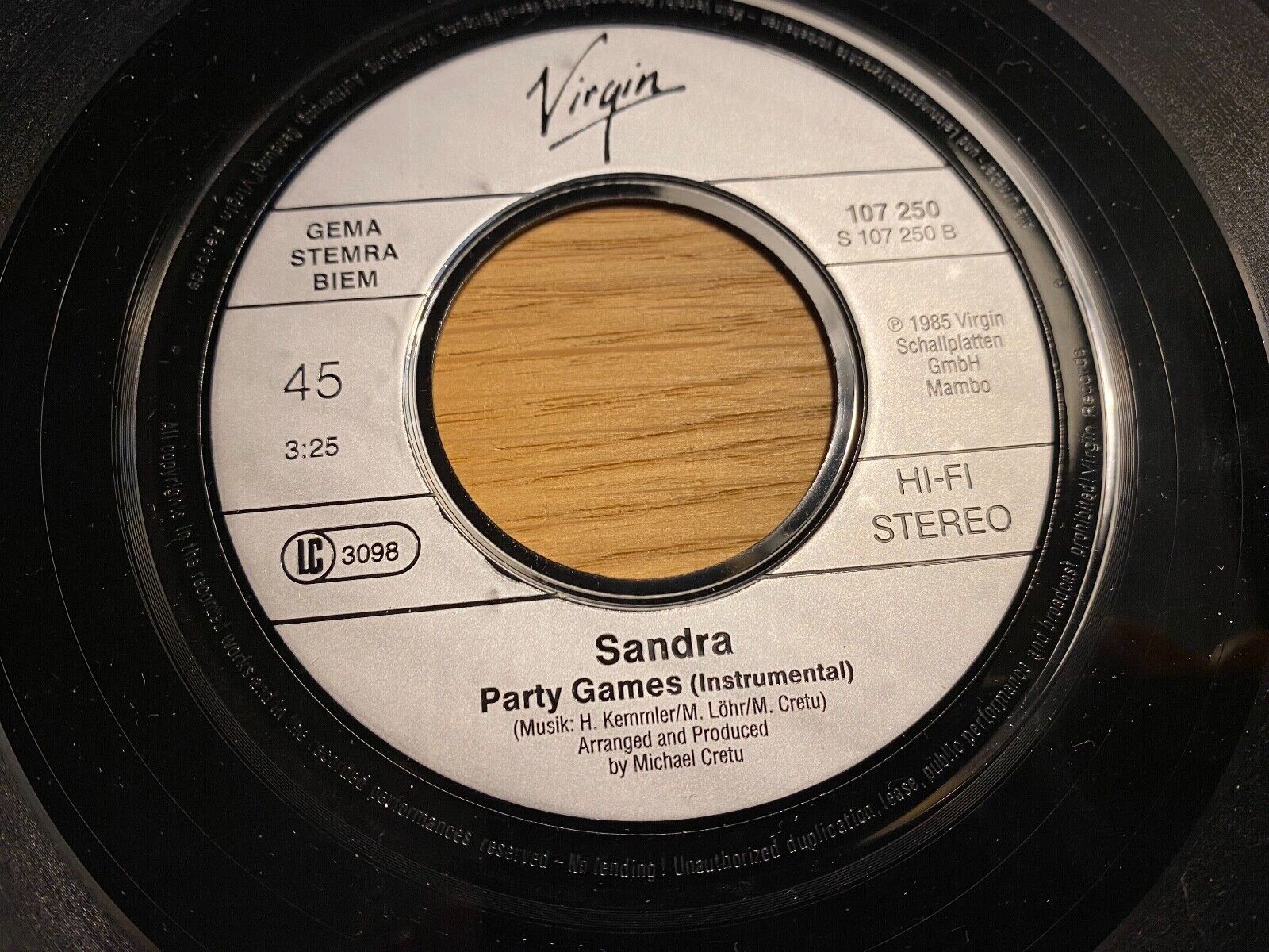 SANDRA "MARIA MAGDALENA" 1985 GERMAN PRESS 7" SINGLE VIRGIN MICHAEL CRETU