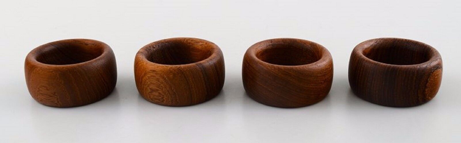 Kay Bojesen 4 napkin rings in teak Danish design 50 s