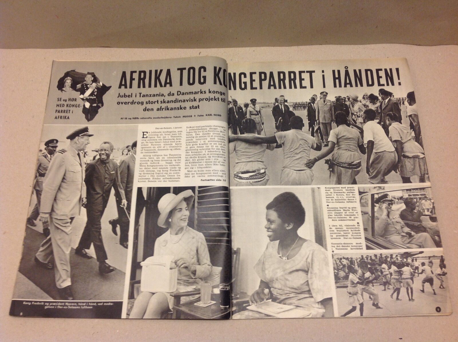 DANISH KING FREDERIK TANZANIA JULIUS NYERERE AFRICA VISIT  Danish Magazine 1970