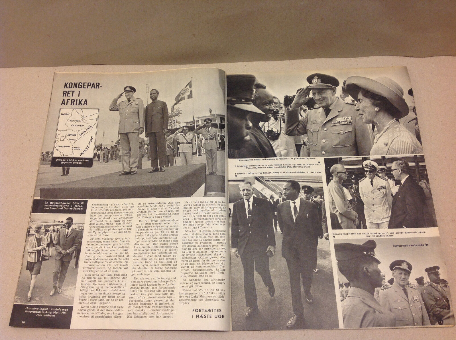 DANISH KING FREDERIK TANZANIA JULIUS NYERERE AFRICA VISIT  Danish Magazine 1970