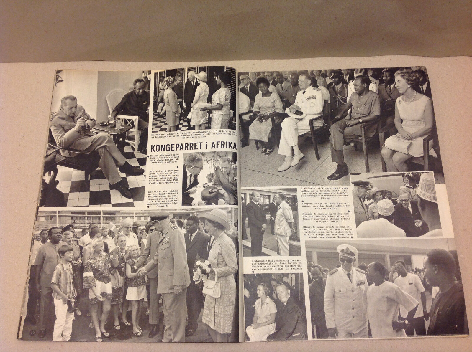 DANISH KING FREDERIK TANZANIA JULIUS NYERERE AFRICA VISIT  Danish Magazine 1970