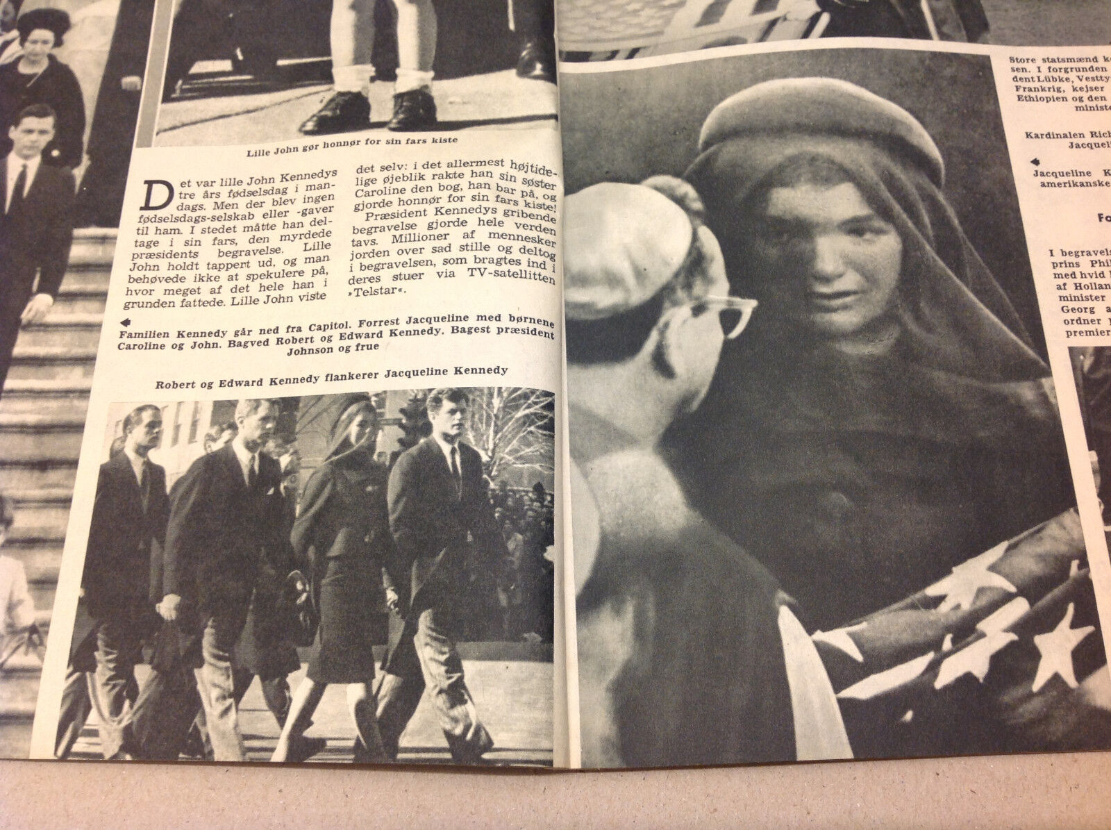 LESLIE CARON AND MARGRETHE SCHANNE JFK FUNERAL FRONT COVER Danish Magazine 1963