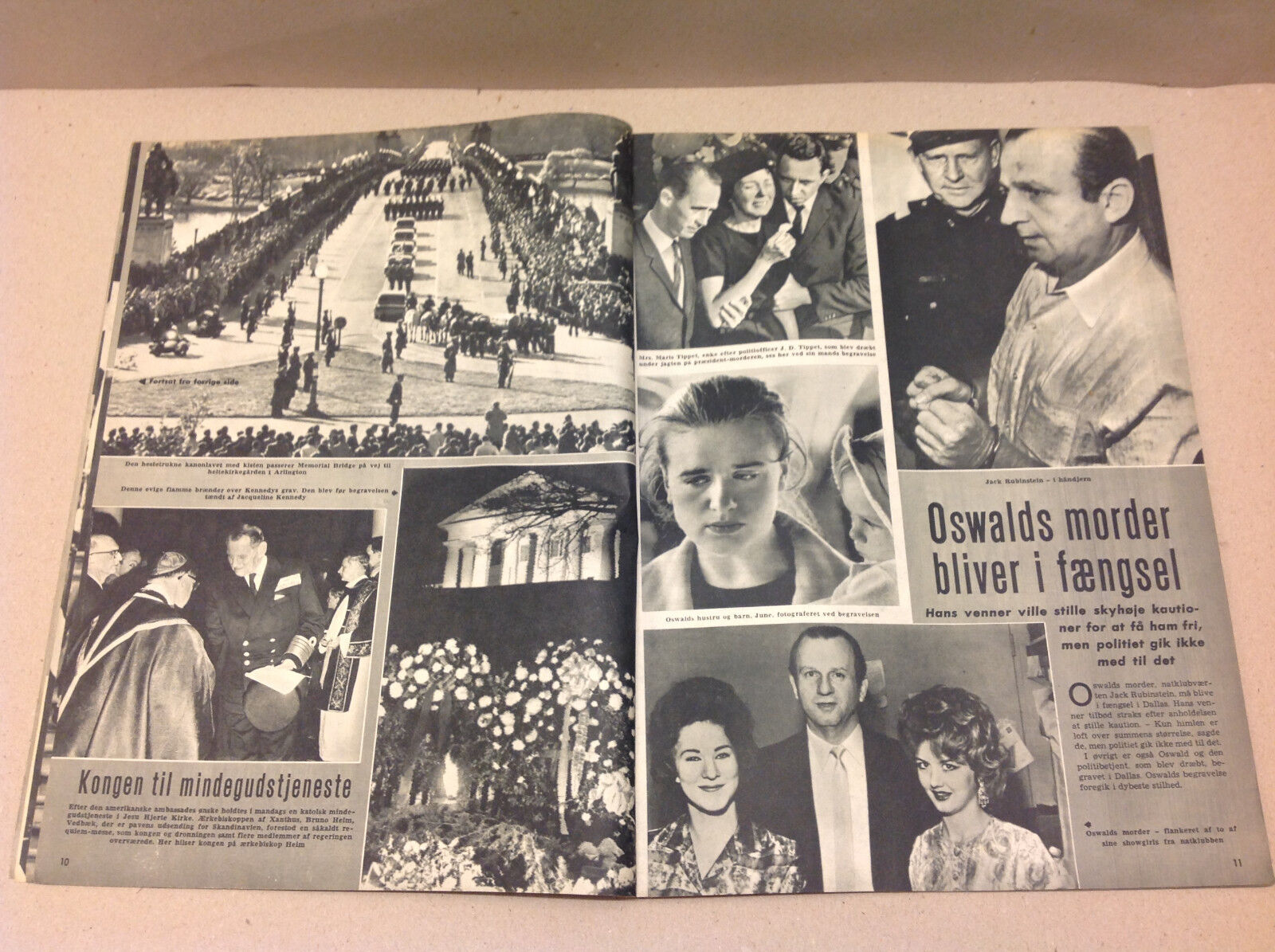 LESLIE CARON AND MARGRETHE SCHANNE JFK FUNERAL FRONT COVER Danish Magazine 1963