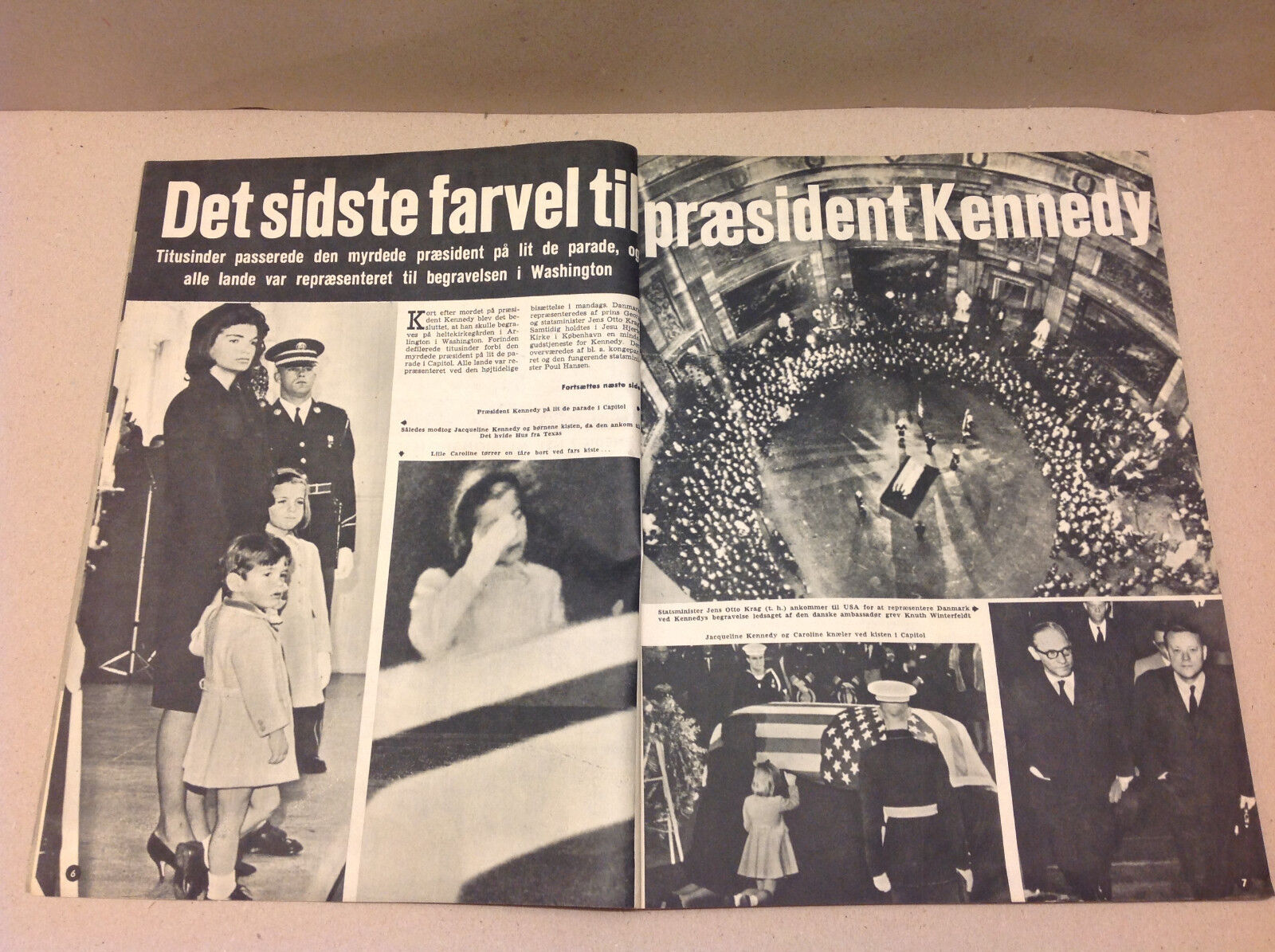 LESLIE CARON AND MARGRETHE SCHANNE JFK FUNERAL FRONT COVER Danish Magazine 1963