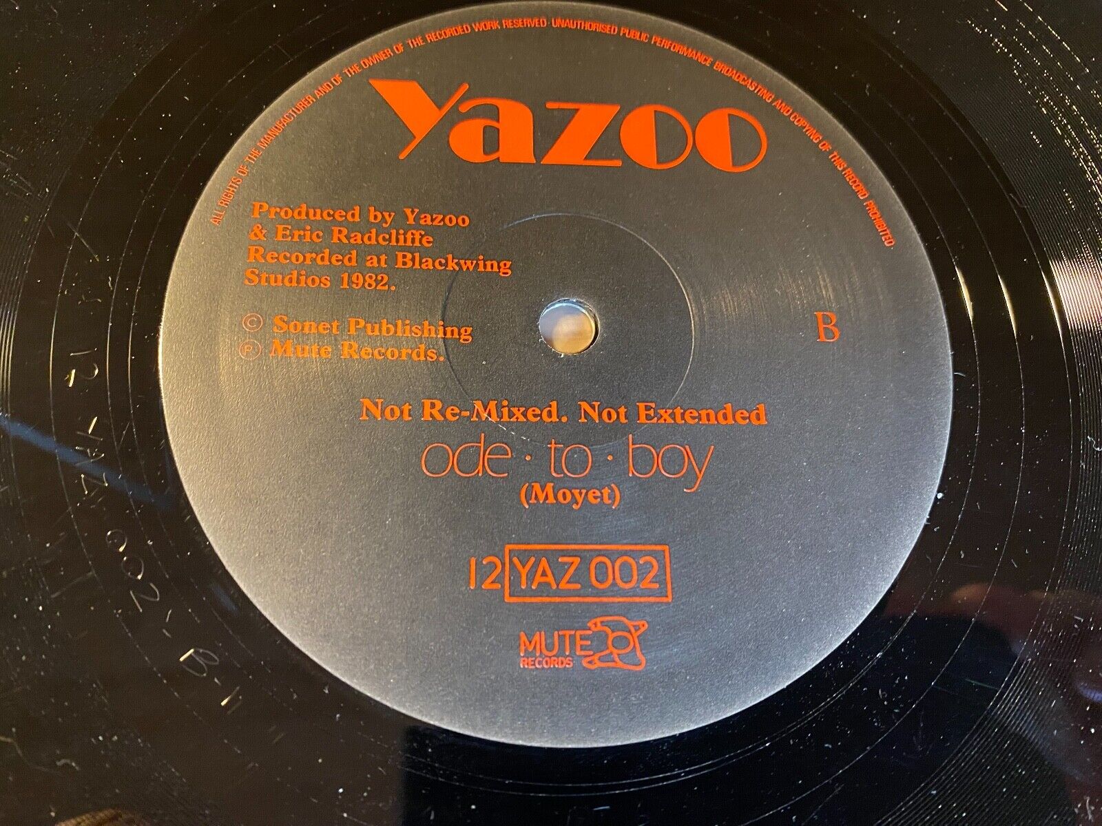 YAZOO "THE OTHER SIDE OF LOVE" REMIX 1982 MUTE RECORDS 12" 2 SONGS UK 1 PRESS