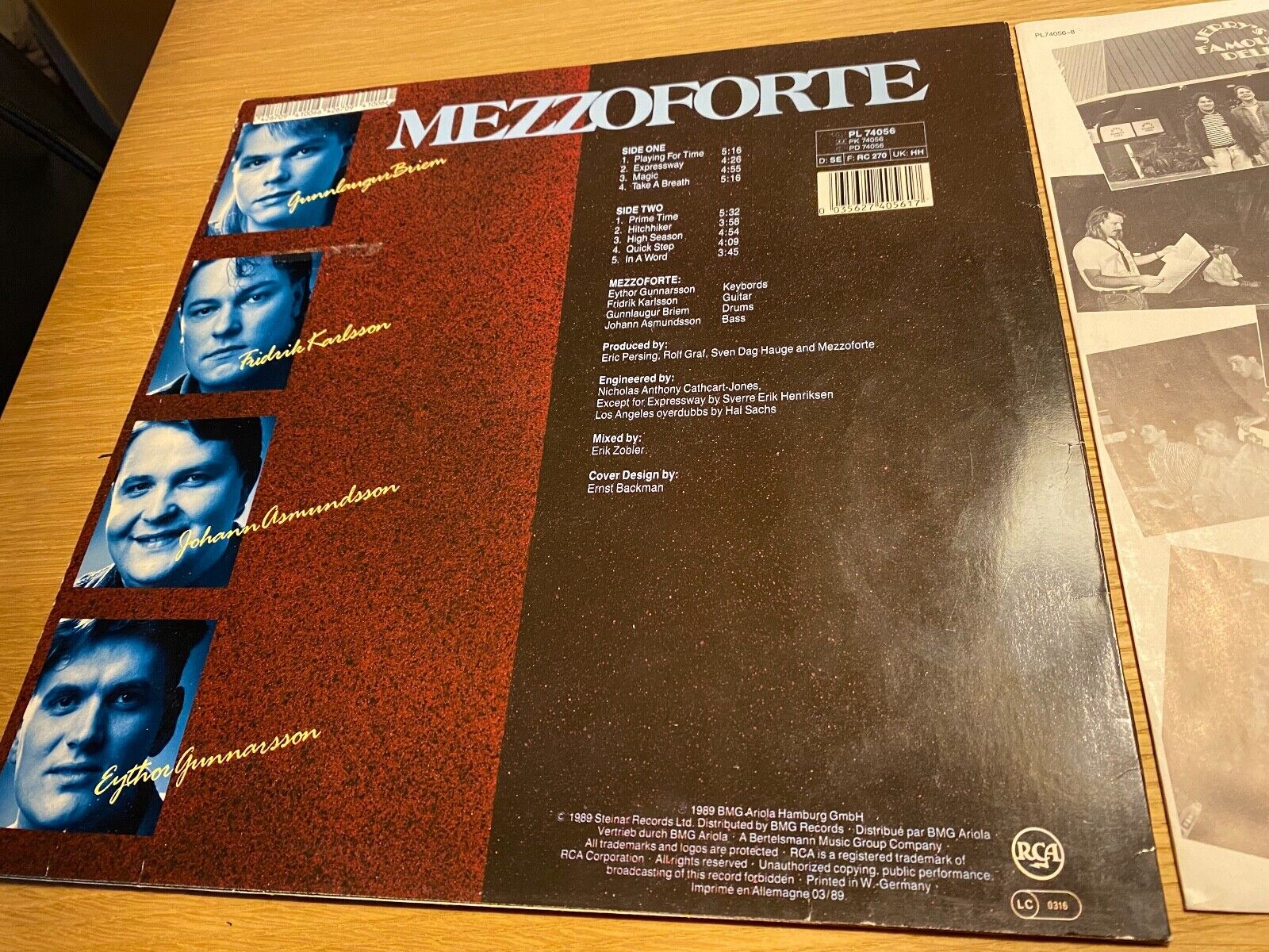 MEZZOFORTE "PLAYING FOR TIME" 1989 9 TRACKS VINYL LP RCA RECORDS GERMAN 1 PRESS