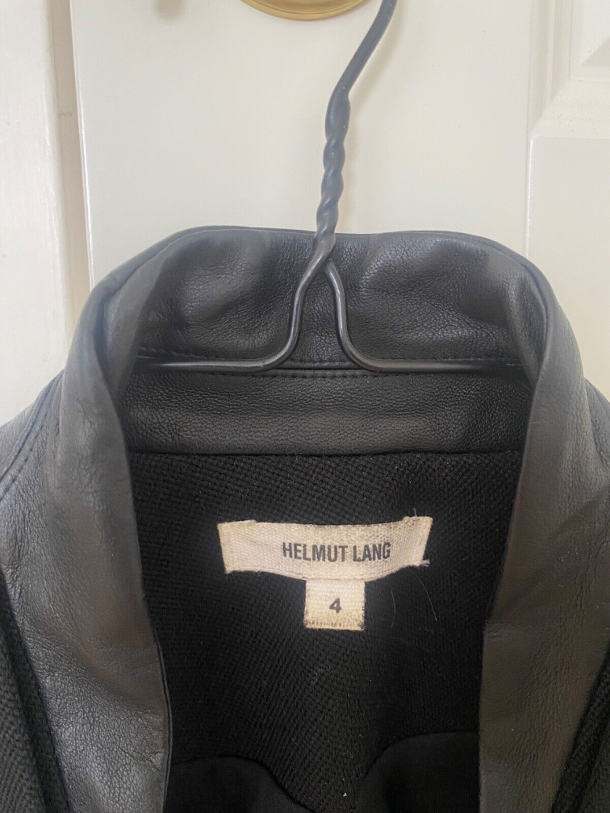 Helmut Lang black wool blazer leather size 4 / 36 / small