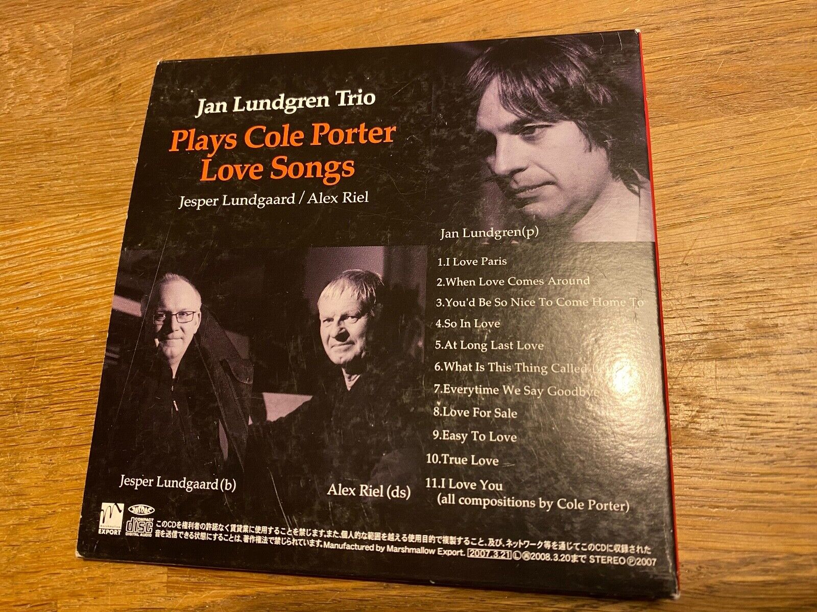 JAN LUNDGREN TRIO PLAYS COLE PORTER LOVE SONGS 2008 JASRAC 11 TRACK JAZZ CDALBUM