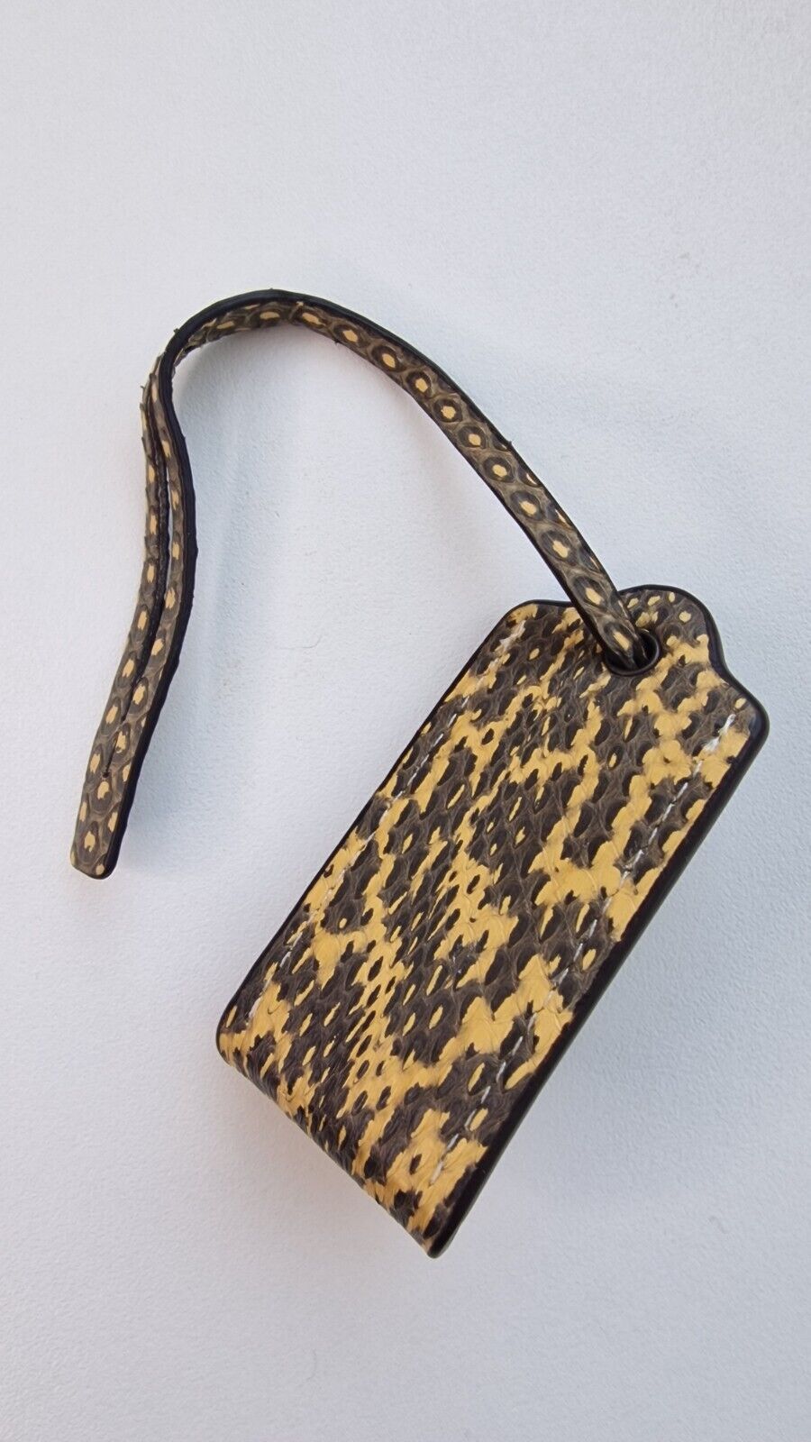 Coach Clochette Hangtag 1941 Turnlock Key Fob Yellow Snakeskin Hay for Rogue