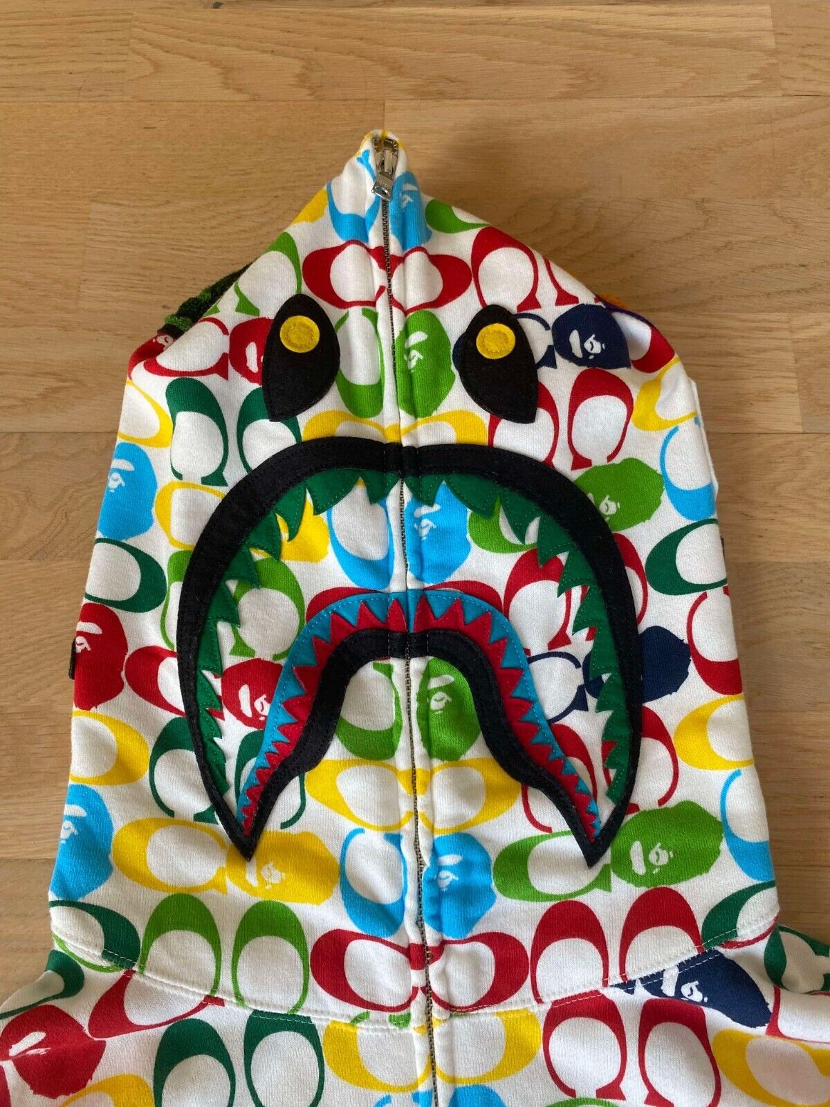 A Bathing Ape X Coach Shark Hoodie Size XL (BAPE)