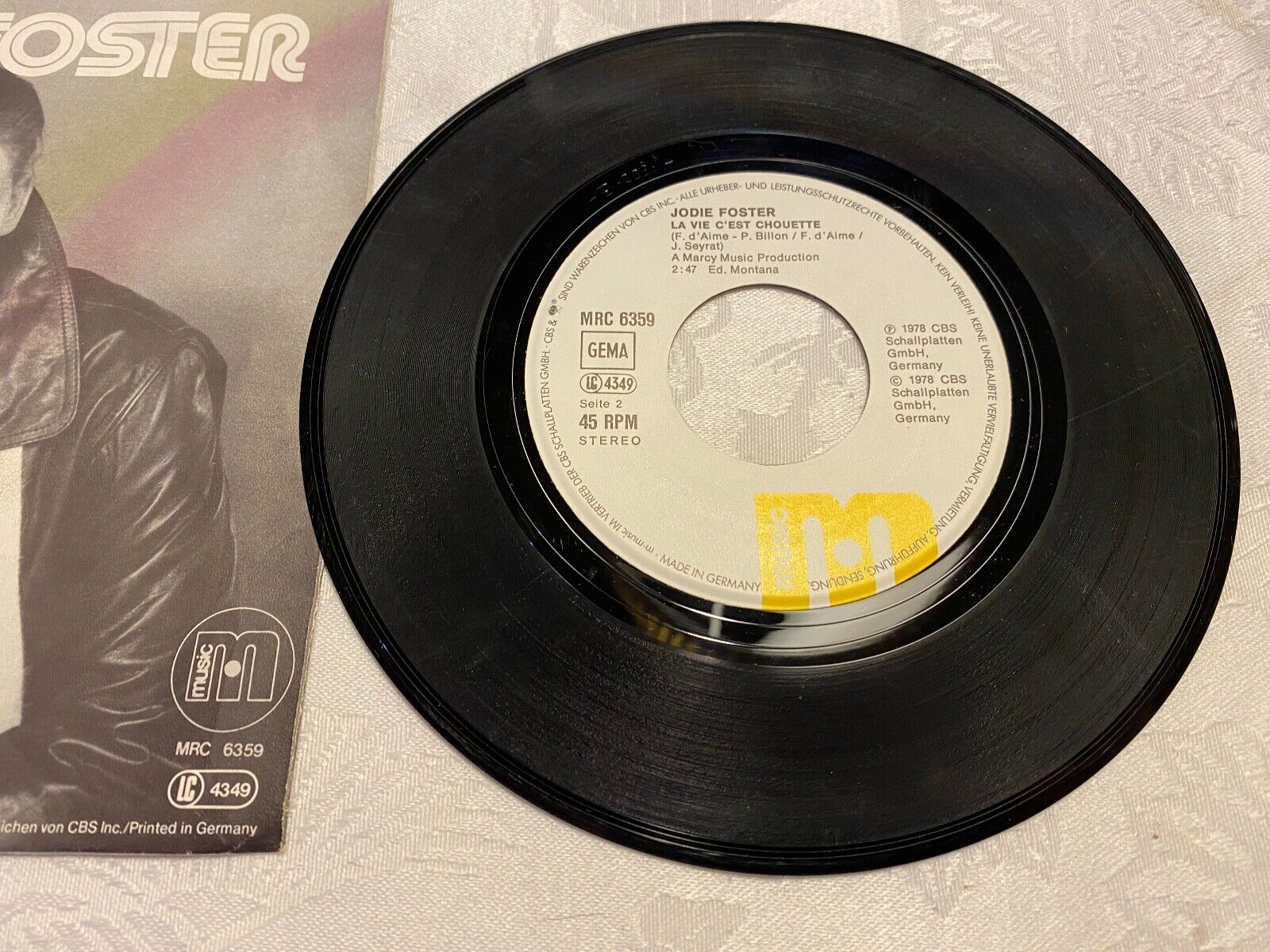 JODIE FOSTER "WHEN I LOOKED AT YOUR FACE"  1978 CBS SCHALLPLATTEN GMBH GERMANY*