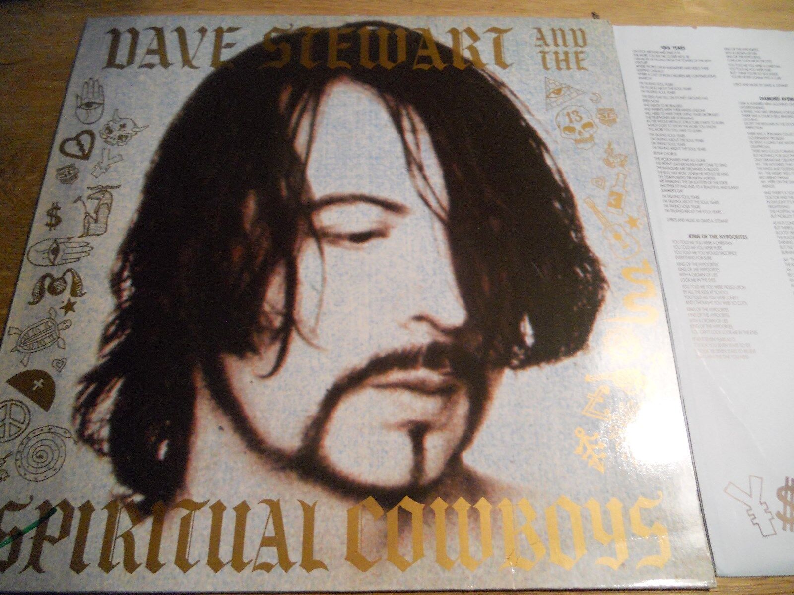 DAVE STEWART  THE SPIRITUAL COWBOYS 1990 GERMAN PRESSED LP RARE 14 TRACKS RARE