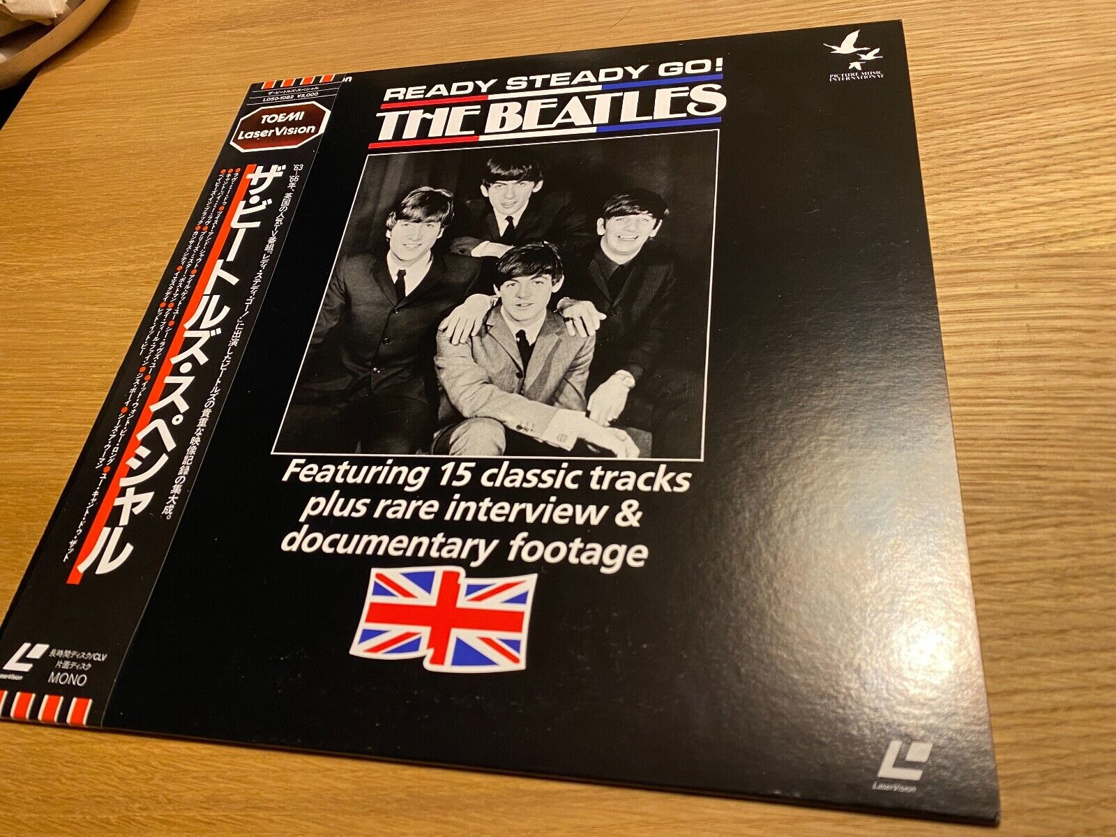 THE BEATLES "READY STEADY GO!" JAPANESE LASERDISC MONO OBI  INLAY PAPER AS NEW*